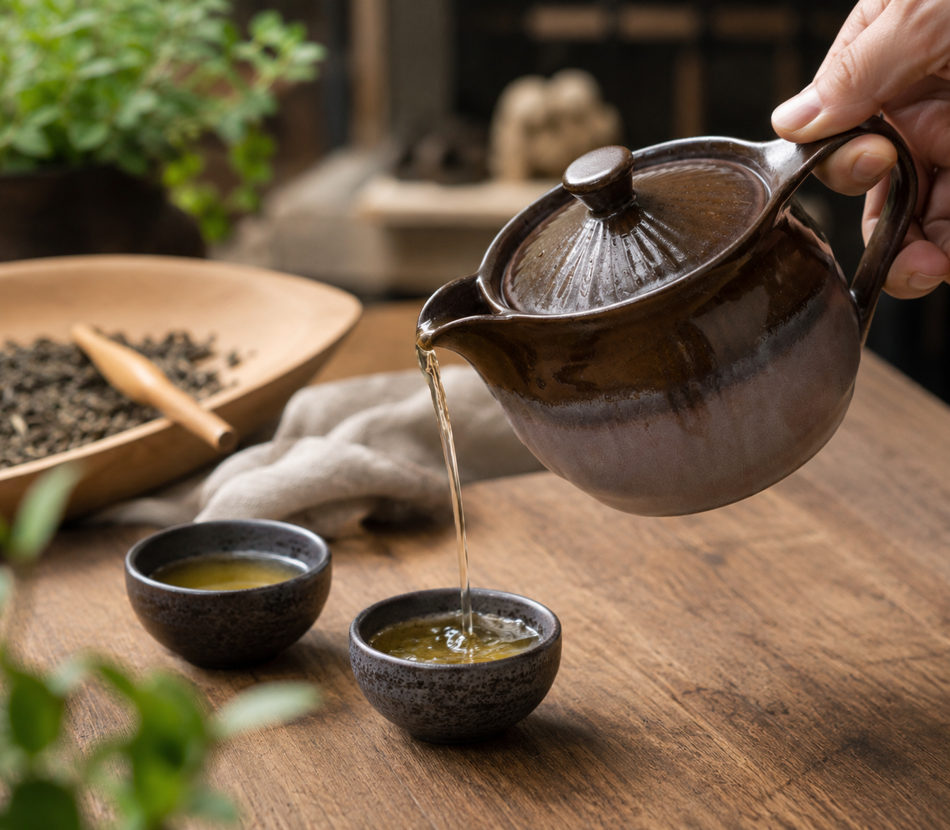 Sake and Tea Tasting Cup 35ml Iron Ash Glaze