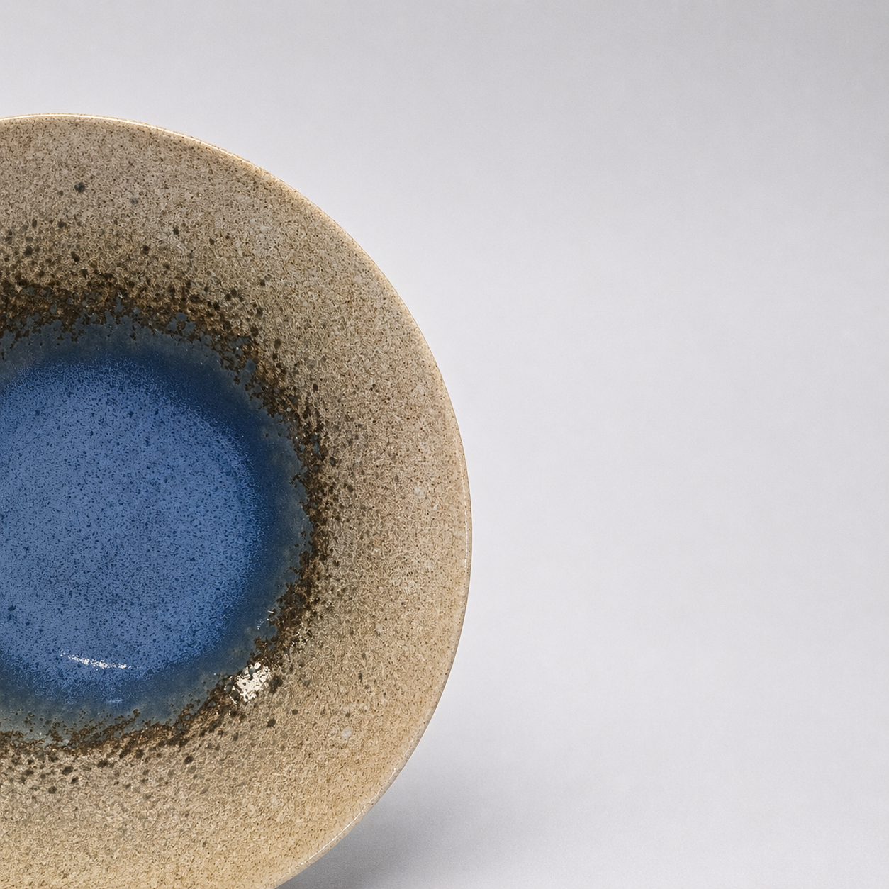 Bowl Open Shallow 24cm Bright Blue Puddle Glaze