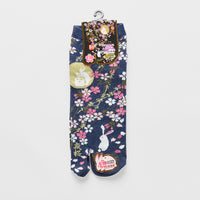 Tabi Ankle Socks 22-25cm Sakura Blossom Navy