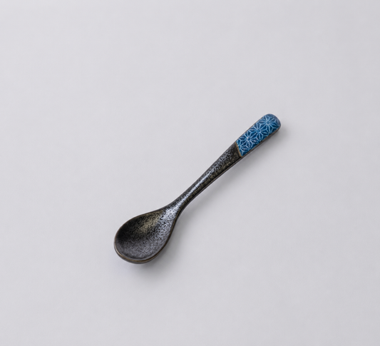 Small Black Spoon 12.5cm Indigo Asanoha