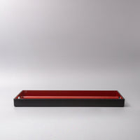 Tray Rectangular 42cm Red Inner Black Lacquerware
