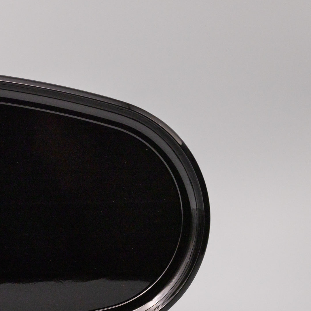 Platter Oval 42.5cm Black Lacquerware Glaze