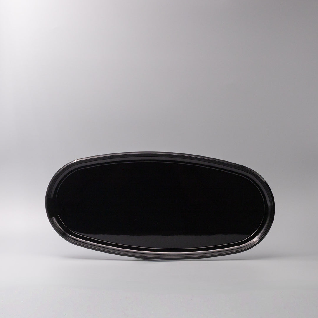 Platter Oval 42.5cm Black Lacquerware Glaze