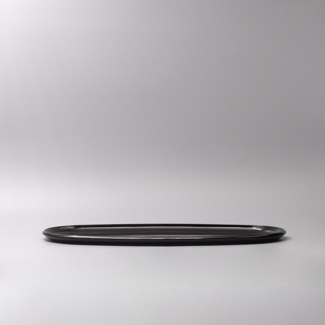 Platter Oval 42.5cm Black Lacquerware Glaze