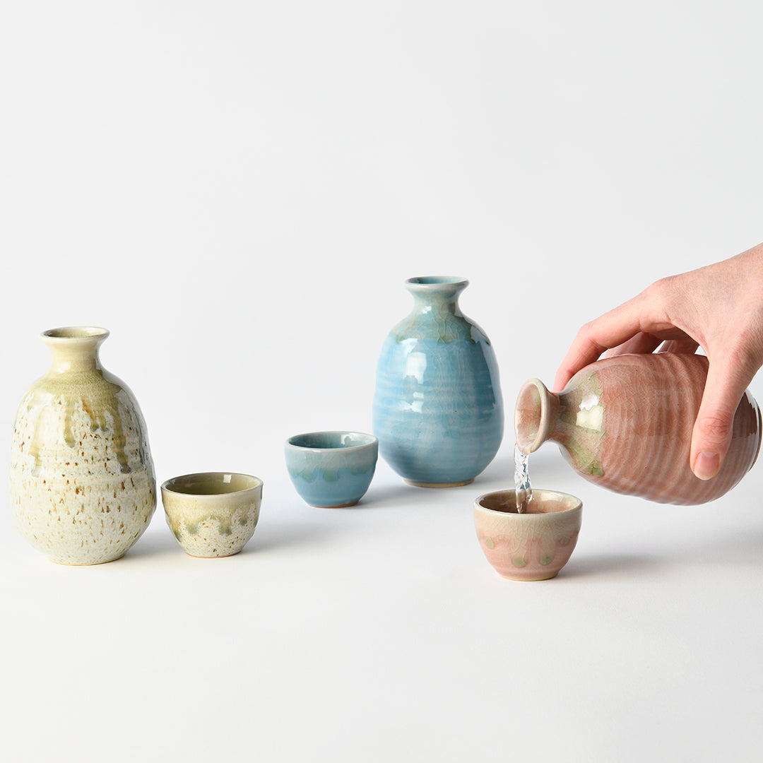 Sake Jug 280ml Crazed Blue Glaze