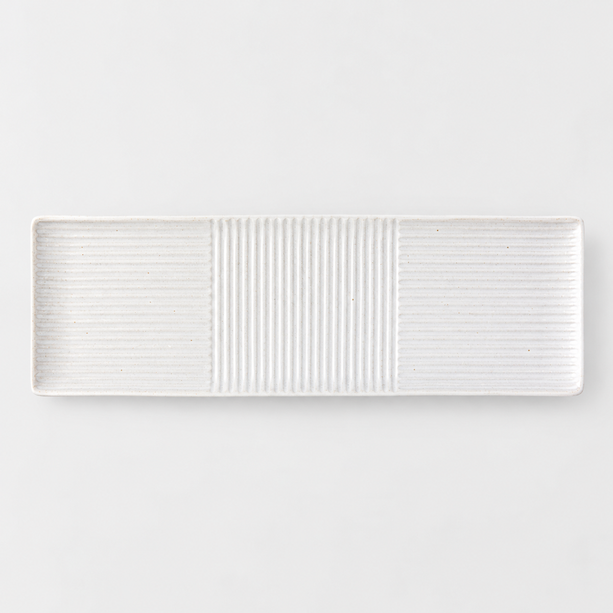 Sashimi Plate 33cm Contour Design White Glaze