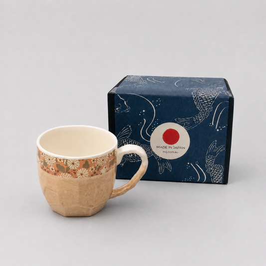 Mug in a Gift Box 260ml Apricot Floral Band Design