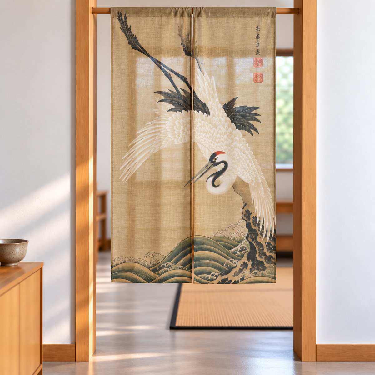 Noren Door Curtain 150cm Crane