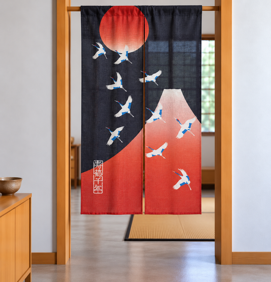 Noren Door Curtain 150cm Fuji Cranes