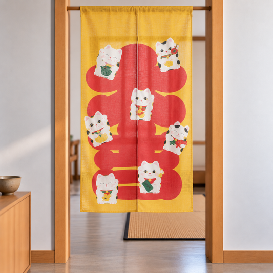 Noren Door Curtain 150cm Maneki Neko Fortune