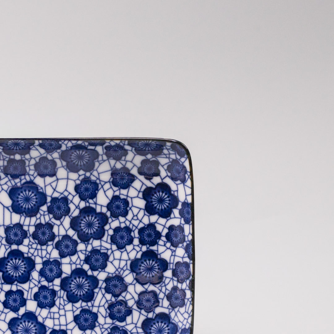 Sushi Set for Two with Chopsticks Black Blue Plum Design