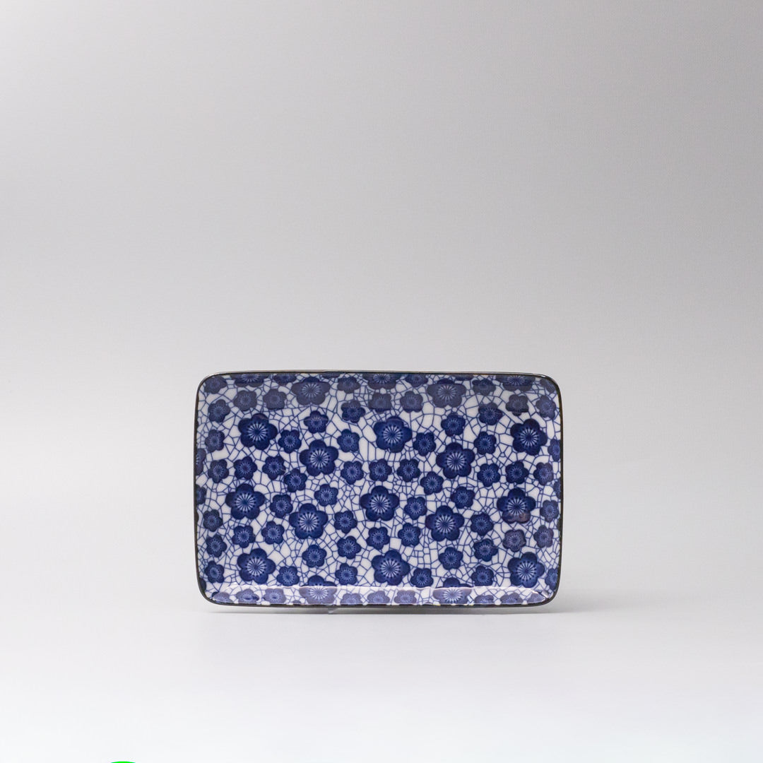 Sushi Set for Two with Chopsticks Black Blue Plum Design