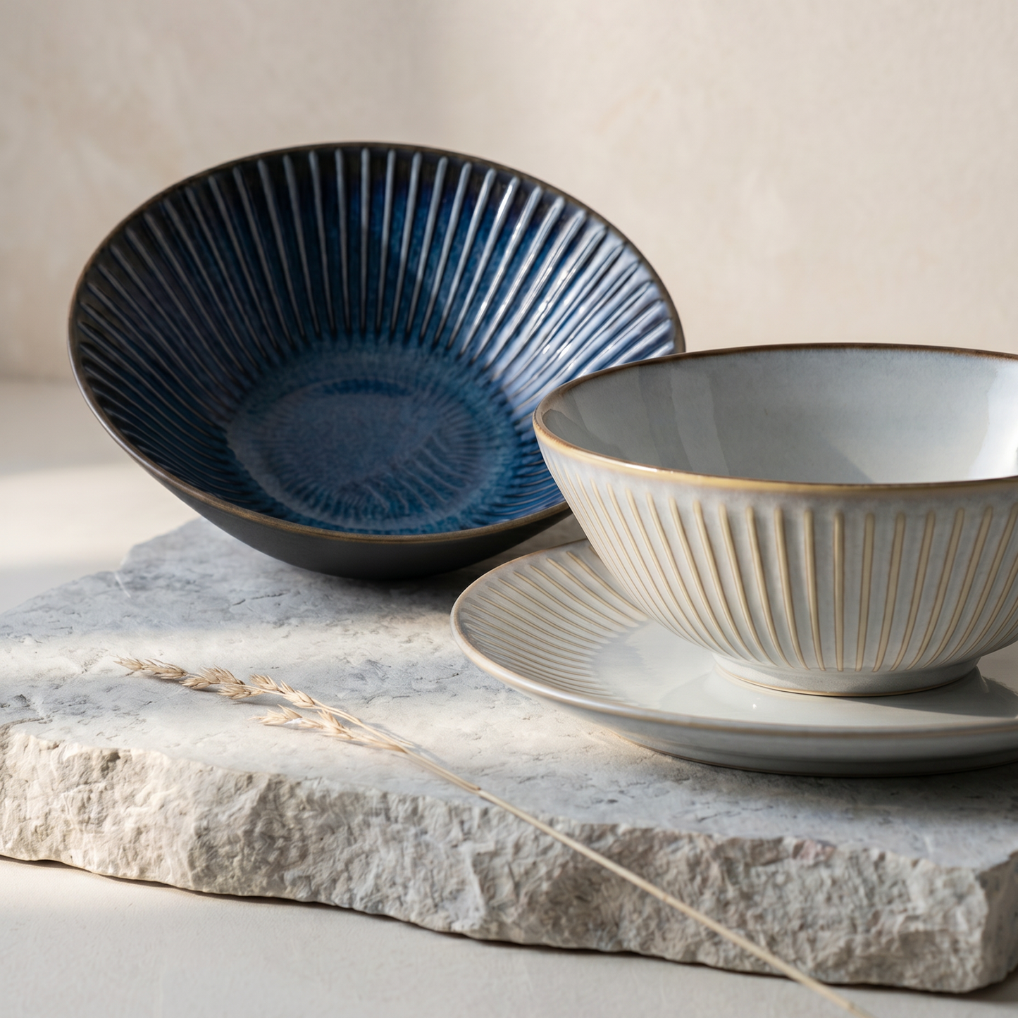 Side Plate 20.5cm Navy Sendan Glaze