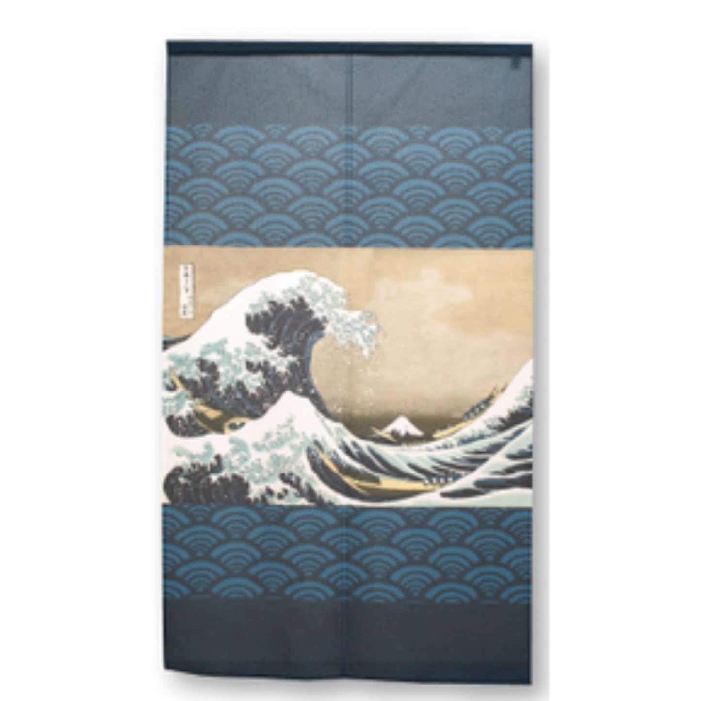 Noren Door Curtain 150cm Hokusai Wave Pattern