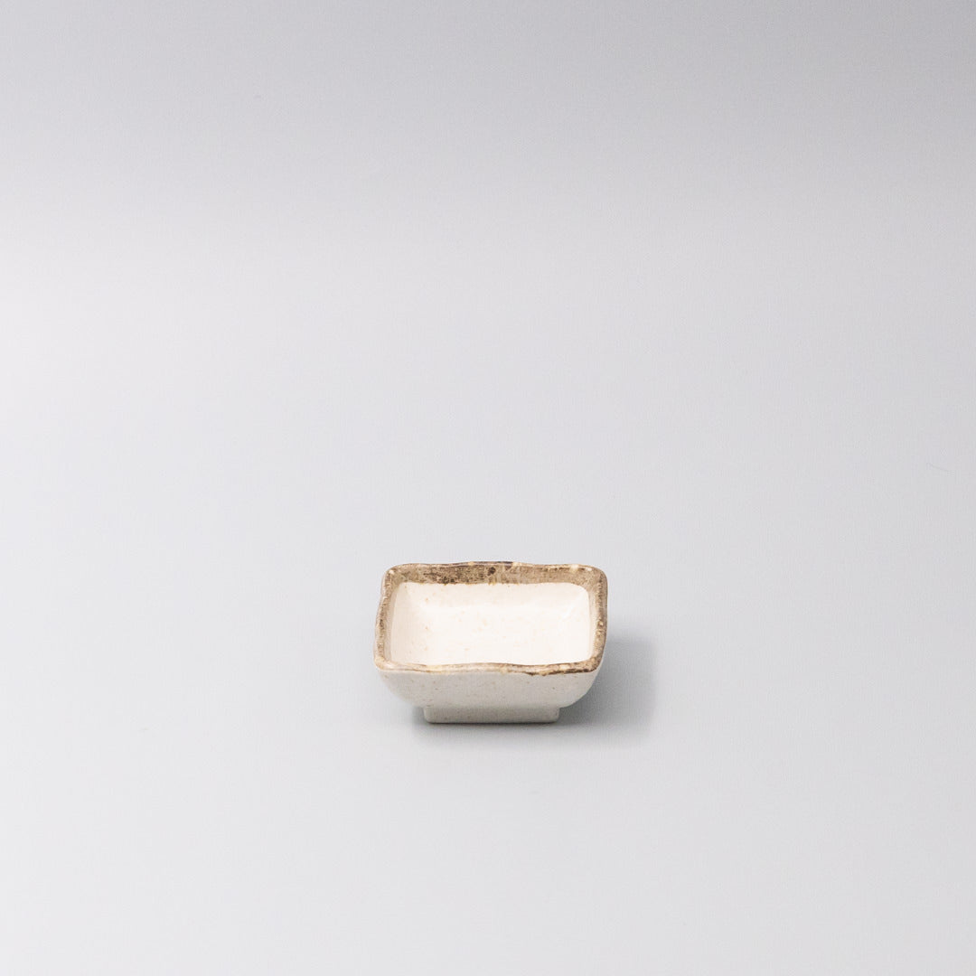 Y2472 SMALL SQUARE SAUCE DISH - flax glaze