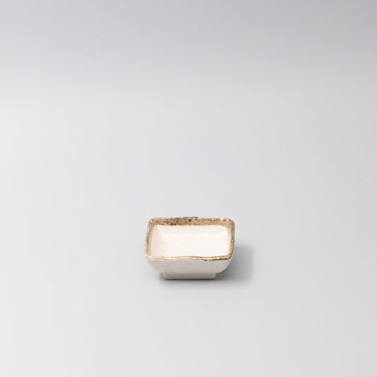 Y2472 SMALL SQUARE SAUCE DISH - flax glaze