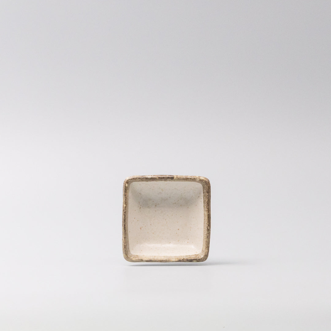 Y2472 SMALL SQUARE SAUCE DISH - flax glaze