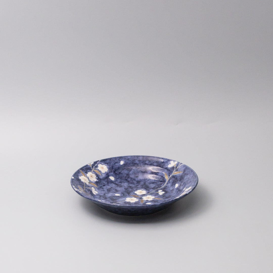 Bowl Open Shallow 20cm Indigo Sakura Design