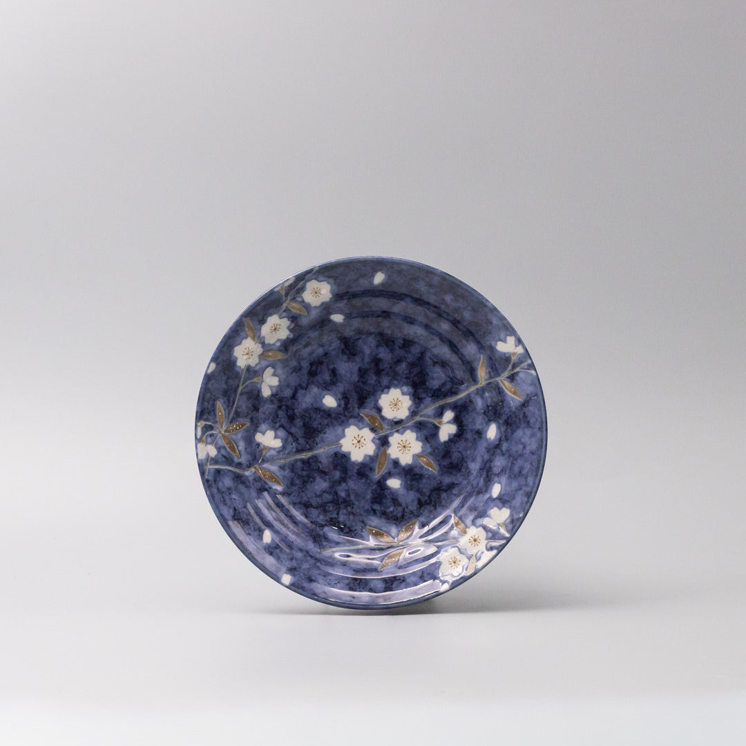 Bowl Open Shallow 20cm Indigo Sakura Design