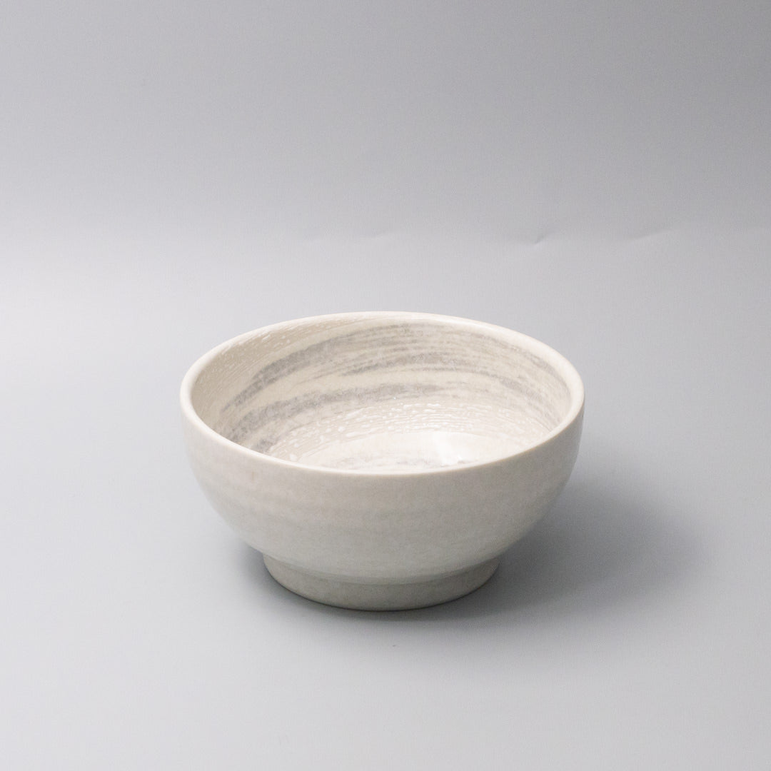 Bowl U Shaped 19cm Grey Swirl Glaze