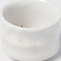 Sake Cup Ridged 40 ml 'ochoko' / White Snow Glaze