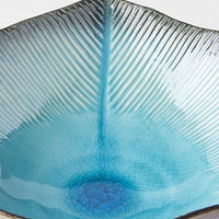 Bowl Leaf Shape 24 cm / Sky Blue Glaze