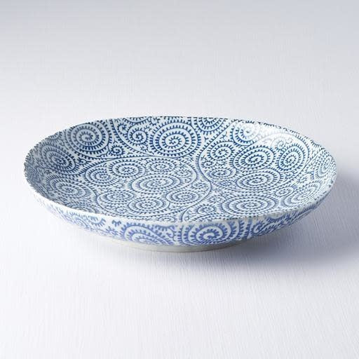 Blue Scroll Dinner Plate 23 cm