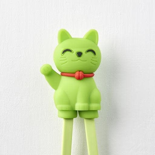 Maneki Trainer Chopsticks / Lucky Cat / Green