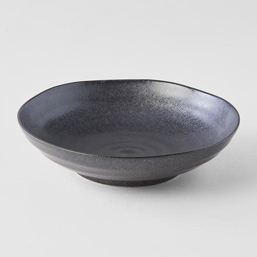 Pasta Bowl Organic Shape 21 cm Matte Black Glaze - Made In Japan | Japanese Tableware