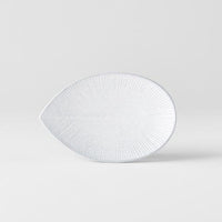 Plate Oval 13.5cm Snow Leaf Glaze