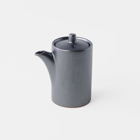 125ml ceramic soy pot metallic black glaze 45 degree angle pouring jug
