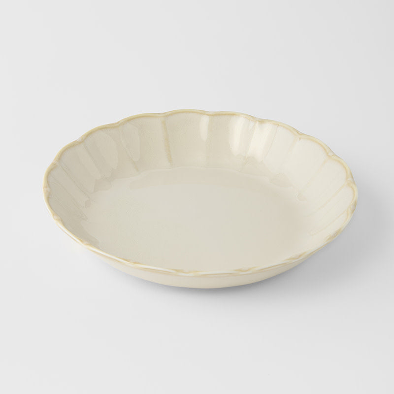 High Rim Plate 21.8 cm / Ivory Rinka Glaze