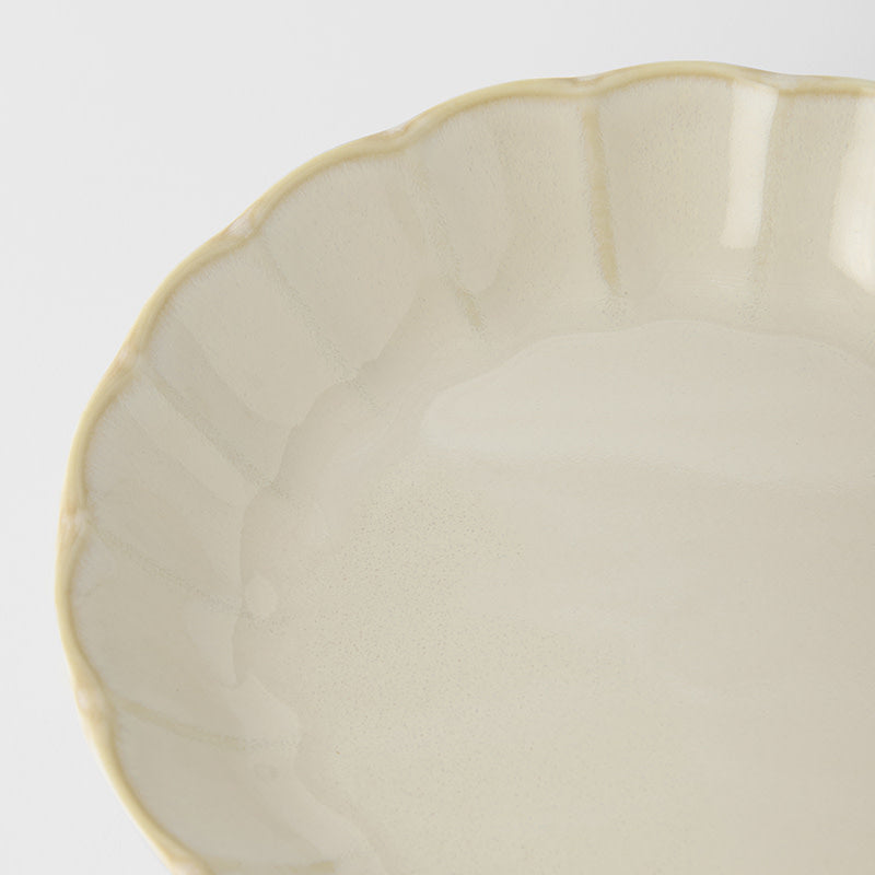 High Rim Plate 21.8 cm / Ivory Rinka Glaze