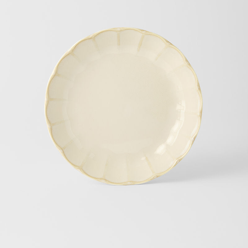 High Rim Plate 21.8 cm / Ivory Rinka Glaze