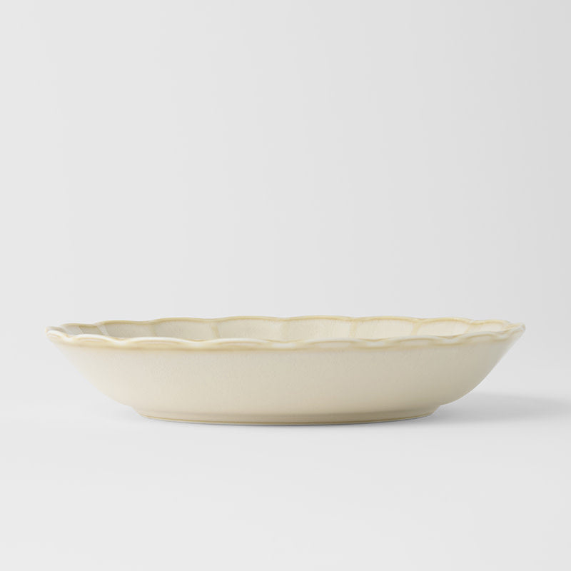 High Rim Plate 21.8 cm / Ivory Rinka Glaze