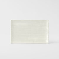 Sushi Plate 24cm Line Design White Glaze