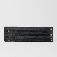 Sashimi Plate 33cm Line Design Black Glaze