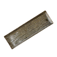 Sashimi Plate 33cm Line Design Green Glaze