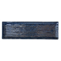 Sashimi Plate 33cm Line Design Navy Glaze