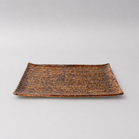 Sushi Plate 24cm Line Design Amber Glaze