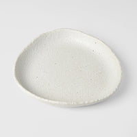Onigiri Shaped Plate 25cm Shell White Glaze