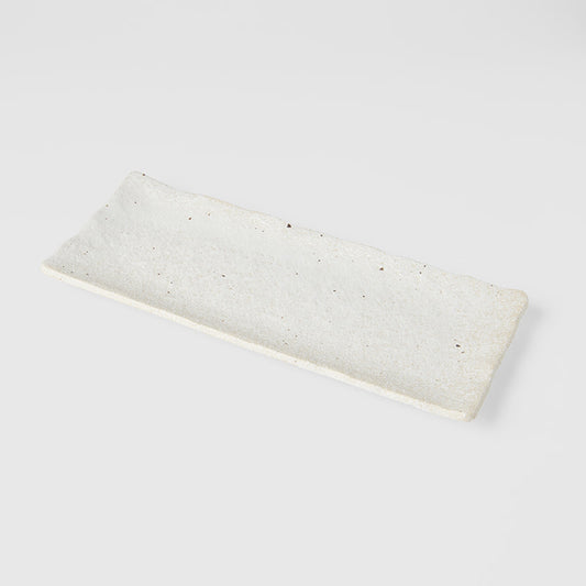 Shell White Slab Rectangular Plate 29 x 12 cm