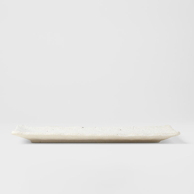 Shell White Slab Rectangular Plate 29 x 12 cm