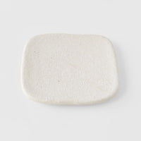 Plate Square 19cm Shell White Glaze
