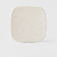 Plate Square 19cm Shell White Glaze