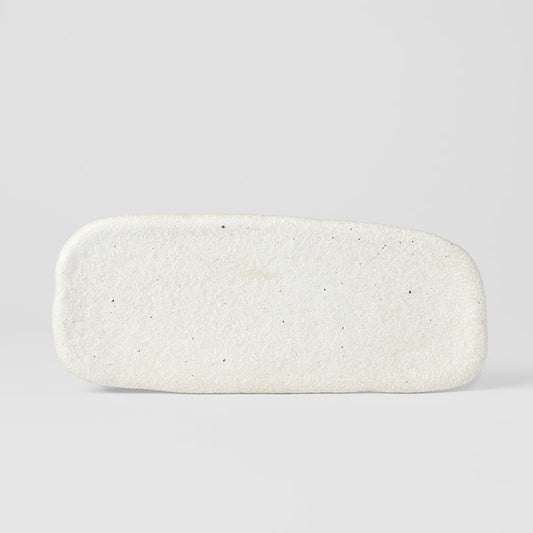 Plate Rectangular 28.5cm Shell White Slab Glaze