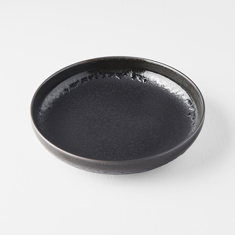 Matt Black Plate, High Rim, 22 cm