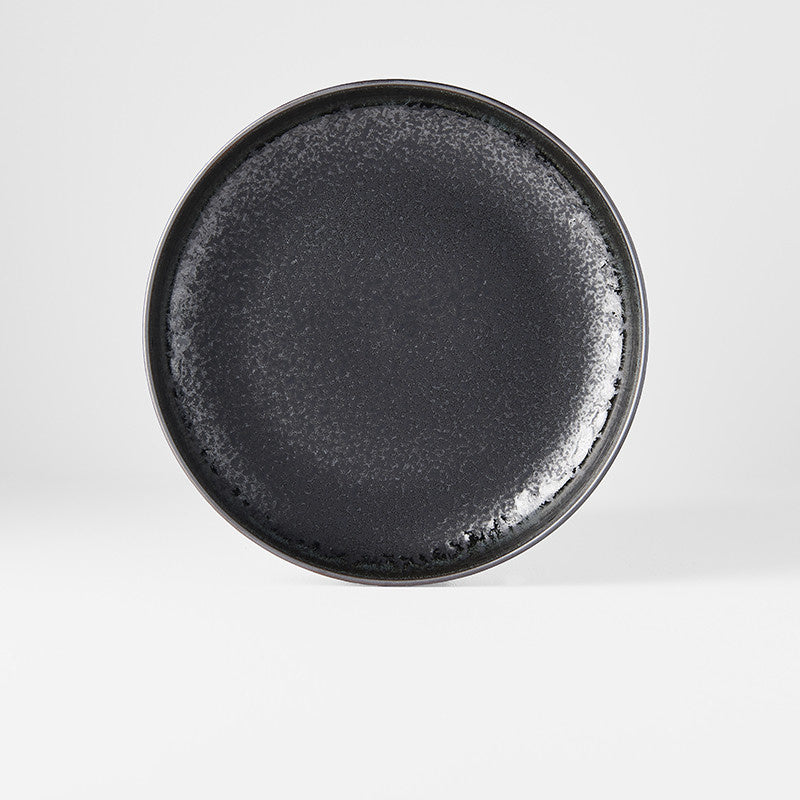 Matt Black Plate, High Rim, 22 cm