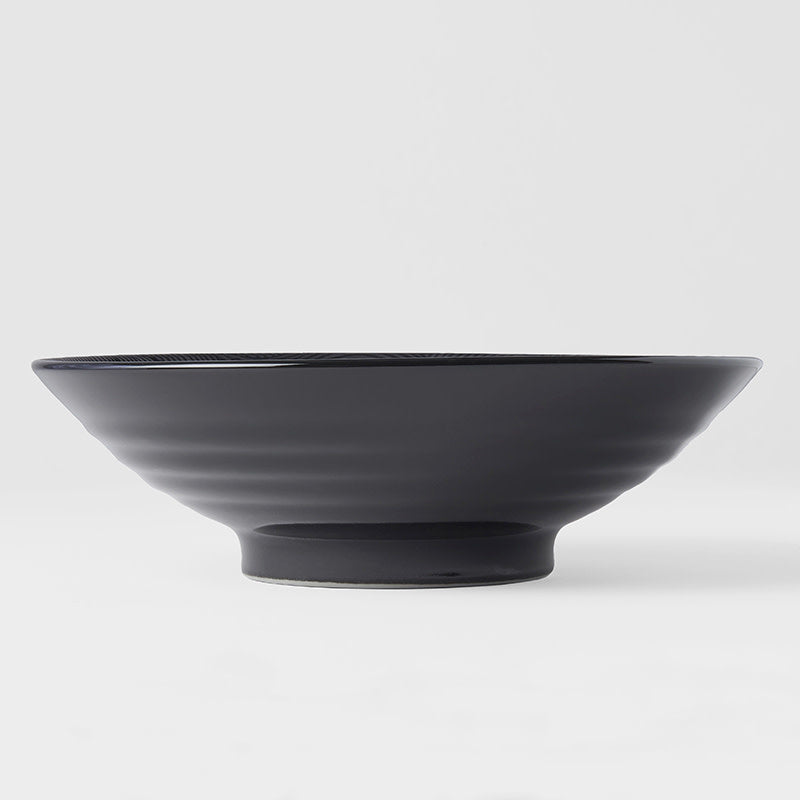 Ramen Bowl 24.5 cm, 900 ml / Black Wave Pattern