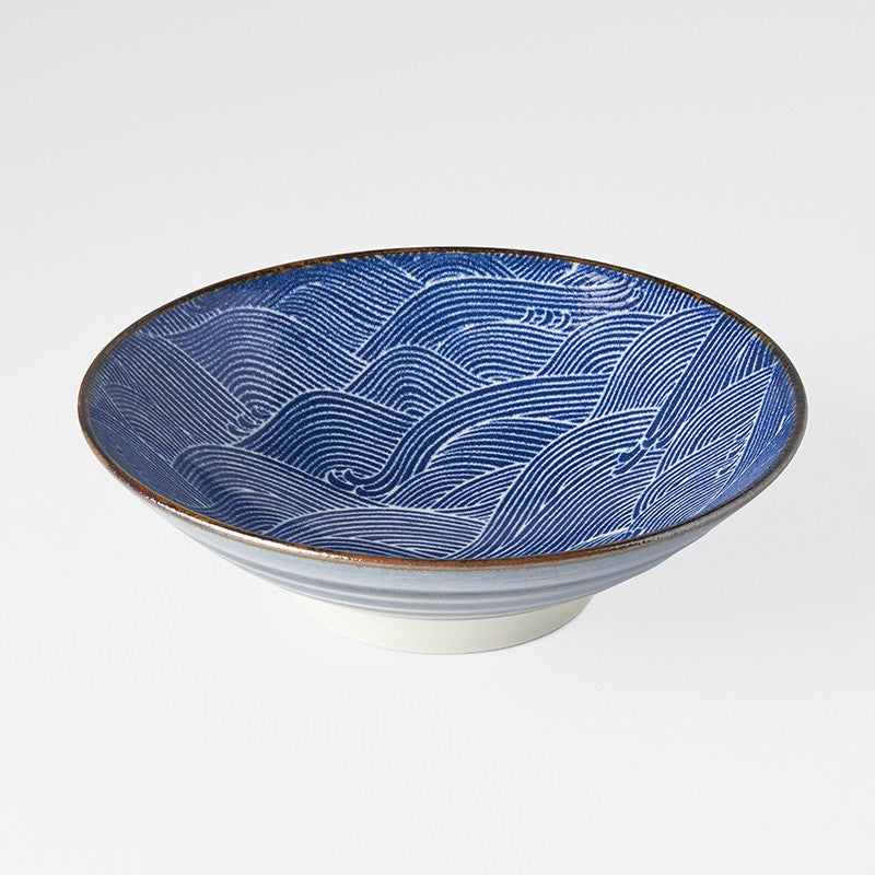 Japanese Tableware Wave Pattern Ramen Bowl 24.5cm Traditional Wave Design – Made In Japan | Japanese ...